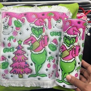 Grinch 20oz tumbler with straw